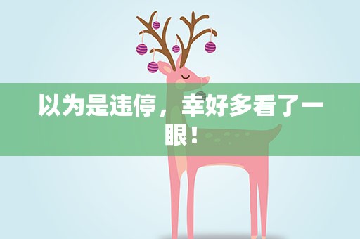 以为是违停，幸好多看了一眼！