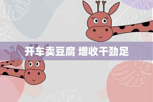 开车卖豆腐 增收干劲足