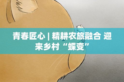 青春匠心| 精耕农旅融合 迎来乡村“蝶变”