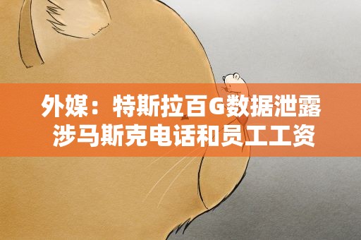 外媒：特斯拉百G数据泄露 涉马斯克电话和员工工资
