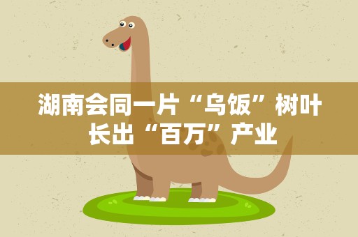 湖南会同一片“乌饭”树叶 长出“百万”产业