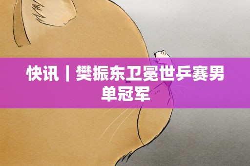 快讯｜樊振东卫冕世乒赛男单冠军