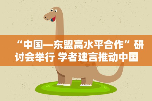 “中国—东盟高水平合作”研讨会举行 学者建言推动中国与东盟关系发展