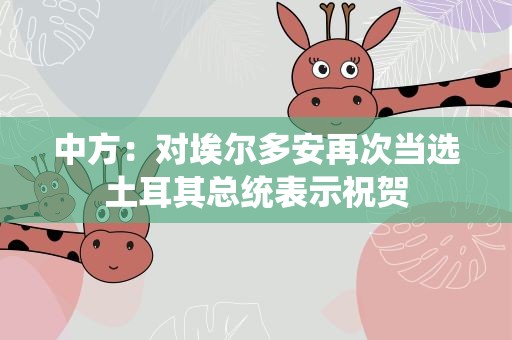 中方：对埃尔多安再次当选土耳其总统表示祝贺