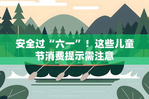 安全过“六一”！这些儿童节消费提示需注意