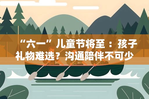 “六一”儿童节将至 ：孩子礼物难选？沟通陪伴不可少