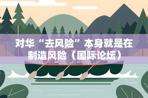 对华“去风险”本身就是在制造风险（国际论坛）
