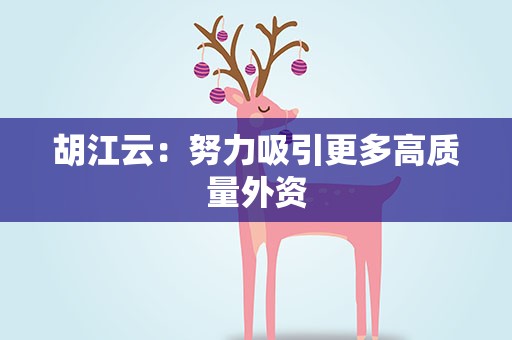 胡江云：努力吸引更多高质量外资