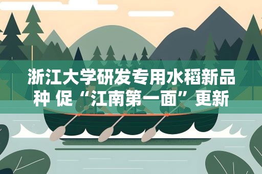 浙江大学研发专用水稻新品种 促“江南第一面”更新换代