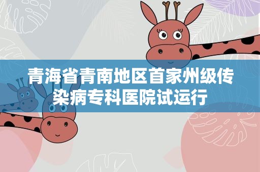 青海省青南地区首家州级传染病专科医院试运行