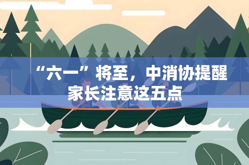 “六一”将至，中消协提醒家长注意这五点