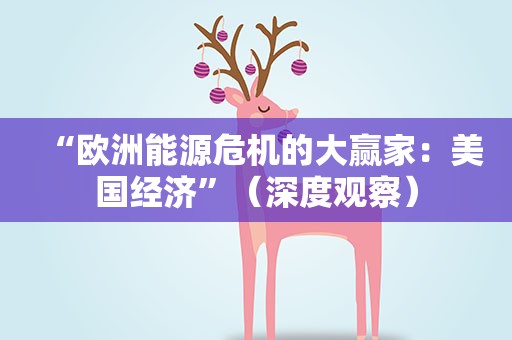 “欧洲能源危机的大赢家：美国经济”（深度观察）