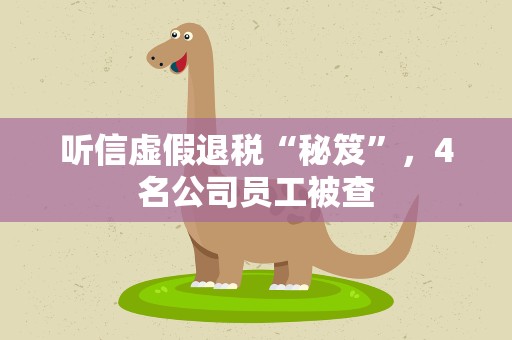 听信虚假退税“秘笈”，4名公司员工被查