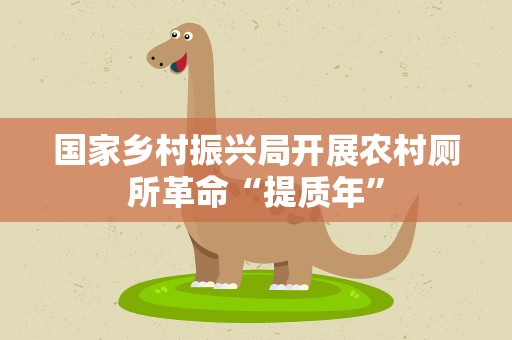 国家乡村振兴局开展农村厕所革命“提质年”