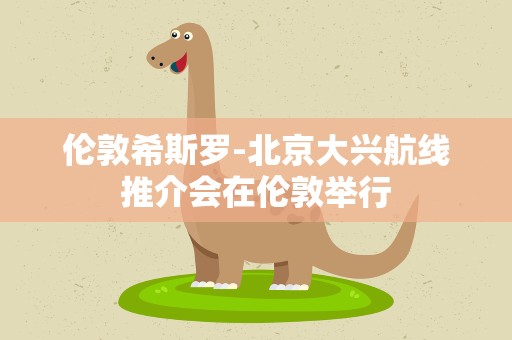 伦敦希斯罗-北京大兴航线推介会在伦敦举行