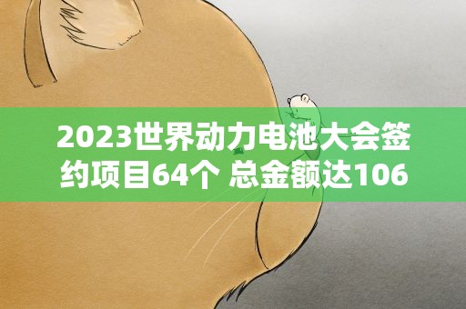 2023世界动力电池大会签约项目64个 总金额达1063亿元