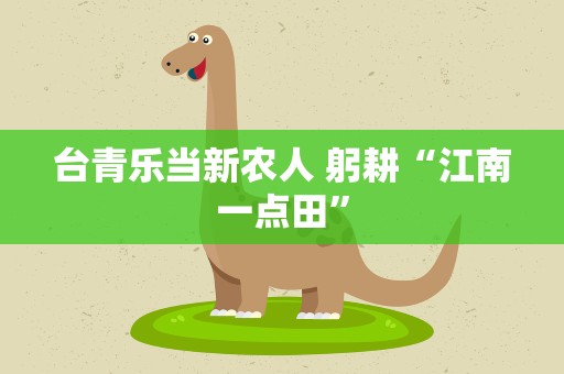 台青乐当新农人 躬耕“江南一点田”