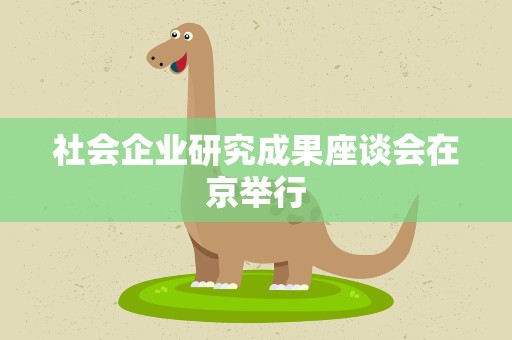 社会企业研究成果座谈会在京举行