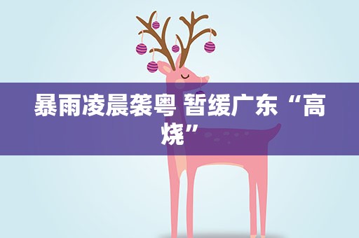 暴雨凌晨袭粤 暂缓广东“高烧”