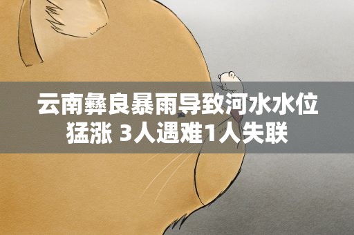 云南彝良暴雨导致河水水位猛涨 3人遇难1人失联
