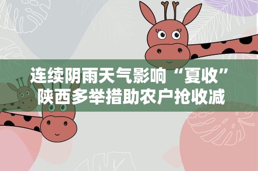 连续阴雨天气影响“夏收” 陕西多举措助农户抢收减损