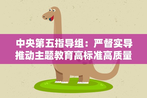 中央第五指导组：严督实导推动主题教育高标准高质量推进