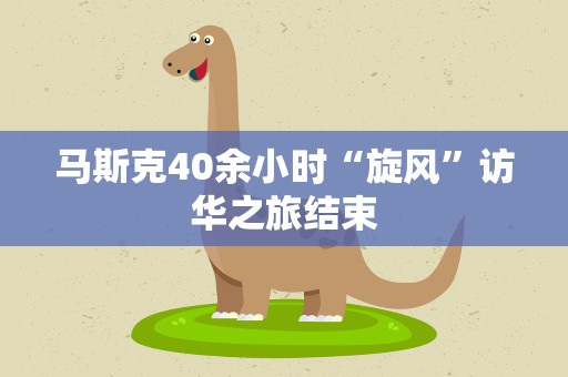 马斯克40余小时“旋风”访华之旅结束