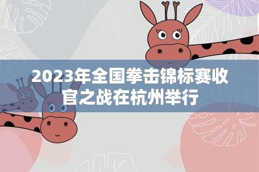 2023年全国拳击锦标赛收官之战在杭州举行