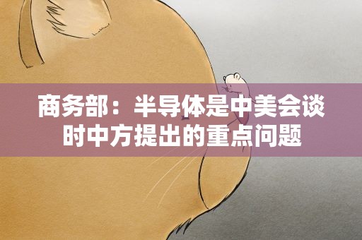 商务部：半导体是中美会谈时中方提出的重点问题
