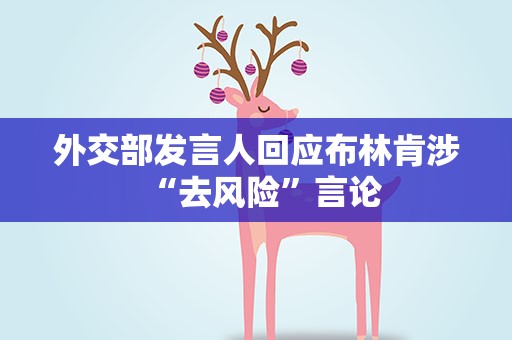 外交部发言人回应布林肯涉“去风险”言论