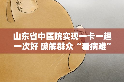 山东省中医院实现一卡一趟一次好 破解群众“看病难”