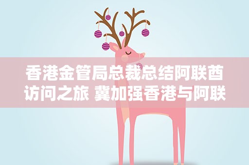 香港金管局总裁总结阿联酋访问之旅 冀加强香港与阿联酋金融合作