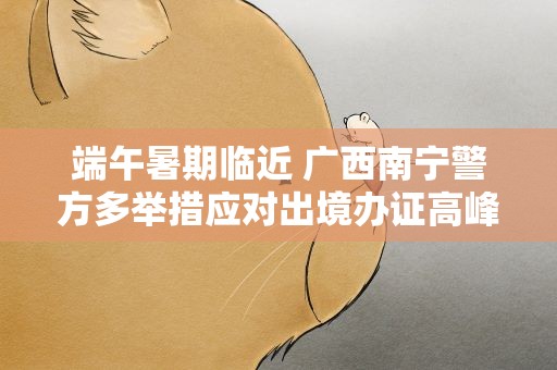 端午暑期临近 广西南宁警方多举措应对出境办证高峰
