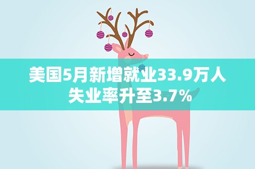 美国5月新增就业33.9万人 失业率升至3.7%