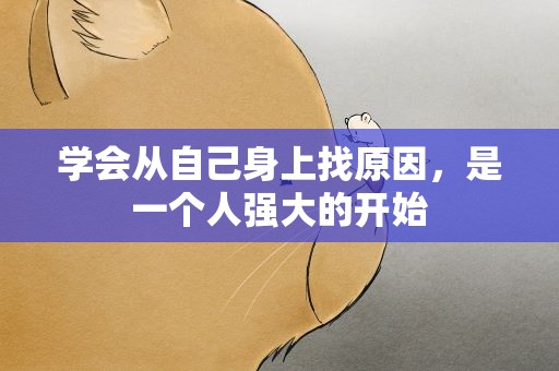 学会从自己身上找原因，是一个人强大的开始