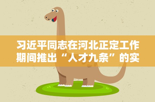 习近平同志在河北正定工作期间推出“人才九条”的实践与启示