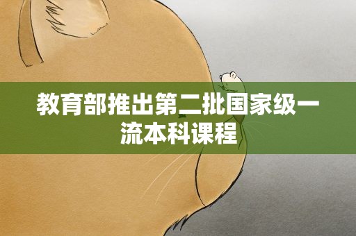 教育部推出第二批国家级一流本科课程