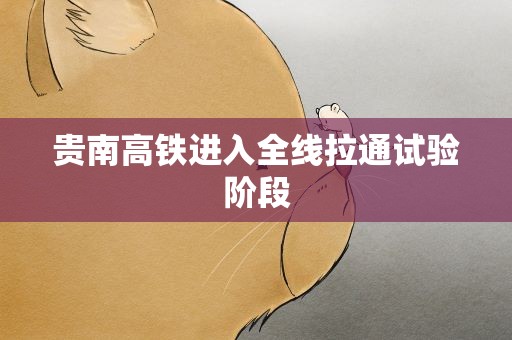 贵南高铁进入全线拉通试验阶段