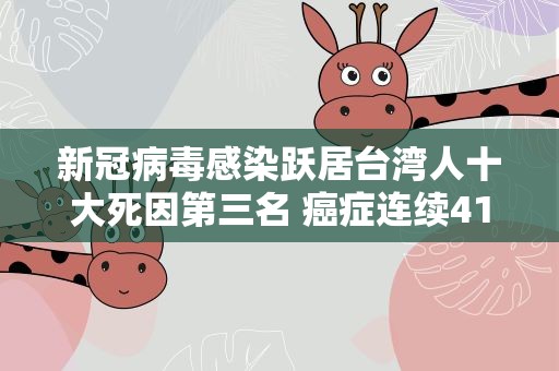 新冠病毒感染跃居台湾人十大死因第三名 癌症连续41年蝉联榜首