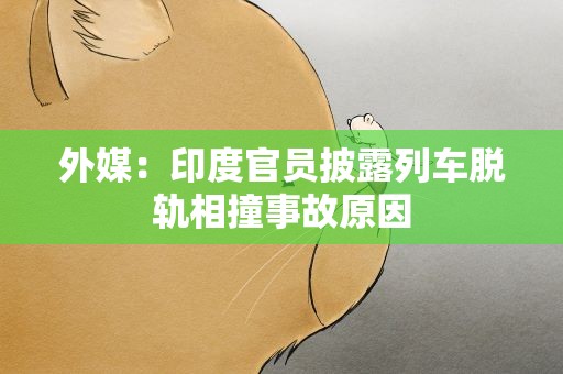 外媒：印度官员披露列车脱轨相撞事故原因