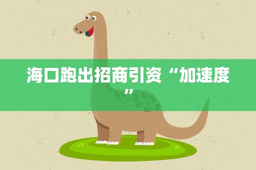 海口跑出招商引资“加速度”