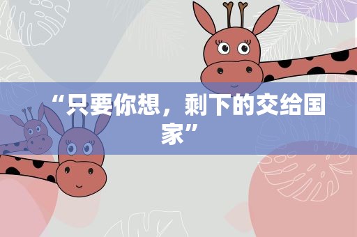 “只要你想，剩下的交给国家”