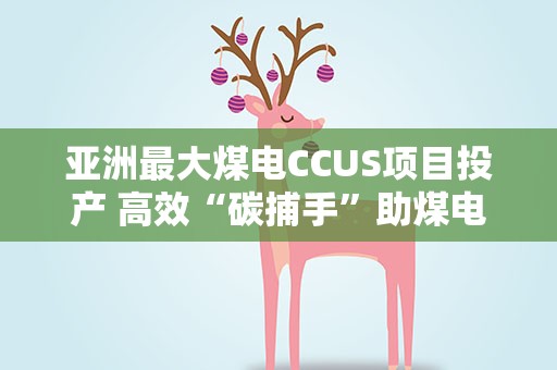 亚洲最大煤电CCUS项目投产 高效“碳捕手”助煤电走低碳路