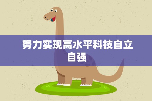  努力实现高水平科技自立自强