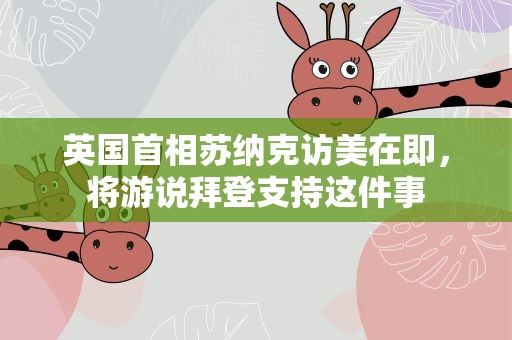 英国首相苏纳克访美在即，将游说拜登支持这件事