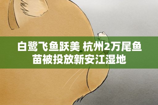 白鹭飞鱼跃美 杭州2万尾鱼苗被投放新安江湿地