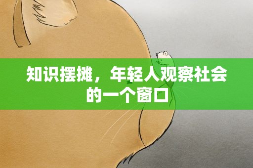 知识摆摊，年轻人观察社会的一个窗口