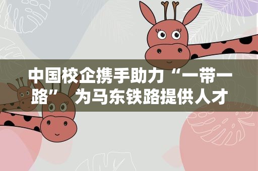 中国校企携手助力“一带一路” 为马东铁路提供人才支撑
