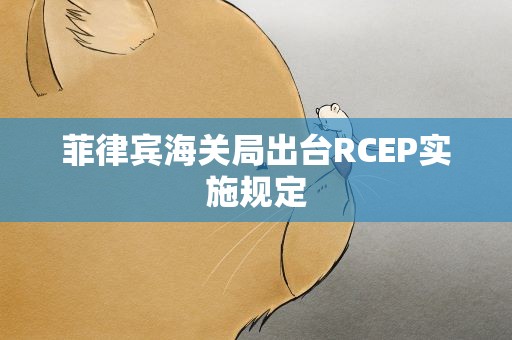 菲律宾海关局出台RCEP实施规定