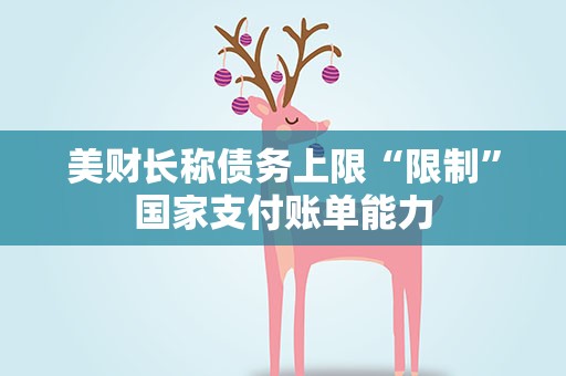 美财长称债务上限“限制”国家支付账单能力